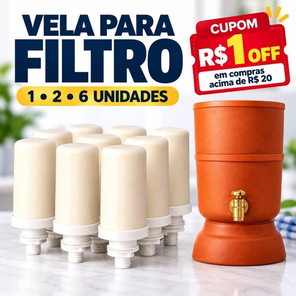 Vela para Filtro de Barro Cerâmica Mineral Refil Purificador de Água