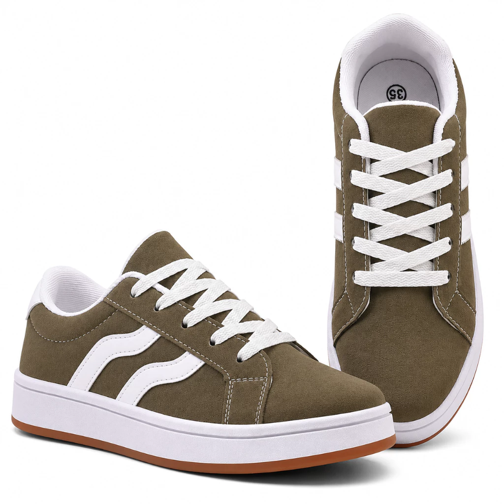 Tênis Feminino Casual em Camurça Leve e Confortavel