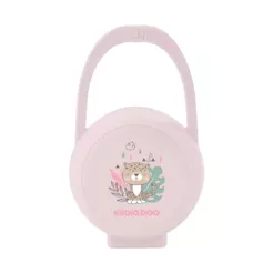 Porta Chupeta Bebê Com Alça Rosa Savanna Kikkaboo