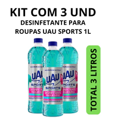 Kit UAU com 3un DESINF PARA ROUPAS UAU SPORTS 1L