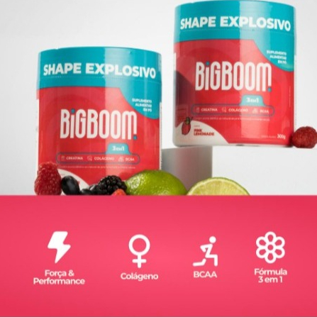 BigBoom Creatina Monohidratada 3 em 1 - 300g com Colágeno e BCAA — imagem 2 de 2