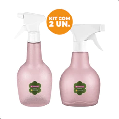 Kit Pulverizador Borrifador Spray 350ml e 580ml Rosa Sanremo