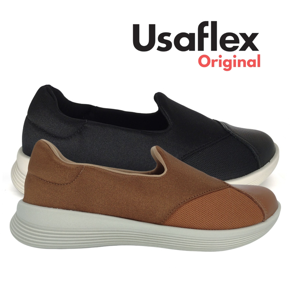 Tênis Usaflex Feminino Caminhada Joanete Conforto Slip On Original Casual Dia a Dia Calce Fácil Confortável Leve Macio