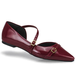 Sapato Feminino Sapatilha Slingback Rasteira Bico Fino Fivelas Mule Social Casual 6772