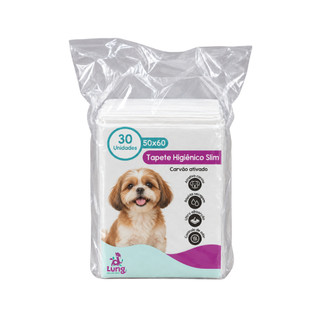 Tapete Higienico Super Slim Carvão Ativado Economico 50x60cm 30un p/ Cachorro Pet Cães Colante