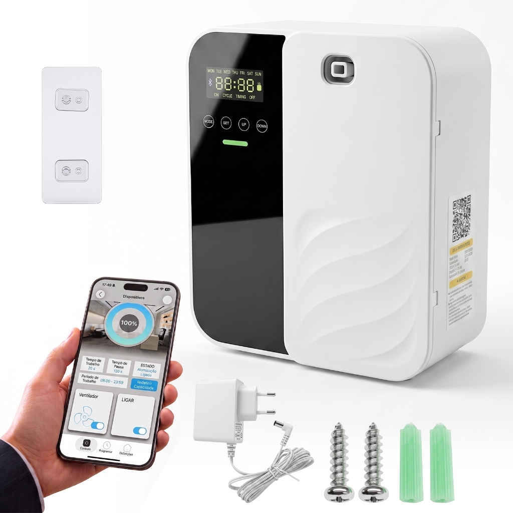 1000 m³ Difusor de Aroma Inteligente WiFi App Aromatizador Elétrico Profissional para Casa Escritório Loja