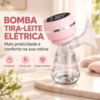 Bomba de Leite Elétrica Portátil Silenciosa Alta Sucção sem Dor Tira Leite Integrado com 2 Modos