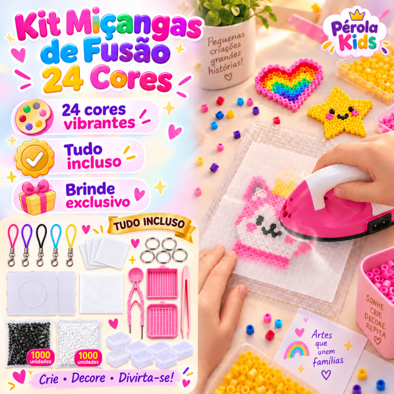 Kit 24 cores 2.6mm Com 14000pcs Perler Beads DIY Presentes para crianças Com Ferramentas