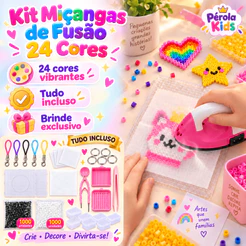 Kit 24 cores 2.6mm Com 14000pcs Perler Beads DIY Presentes para crianças Com Ferramentas