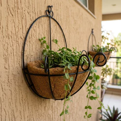 Vaso Fibra Coco 30cm 6L Parede Meio Vaso Pendente para Plantas