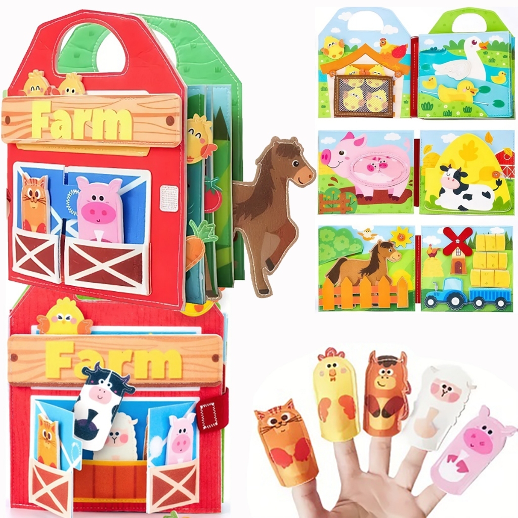 Montessori Busy Board Livro Educativo Maleta de Feltro Brinquedo Sensorial Habilidades Motoras Finas Para Crianças