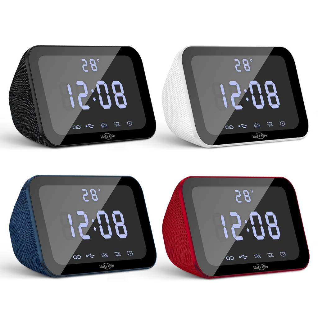 Caixa de Som Bluetooth IDALI LIFE 15W Relógio Digital Despertador LED Temperatura USB