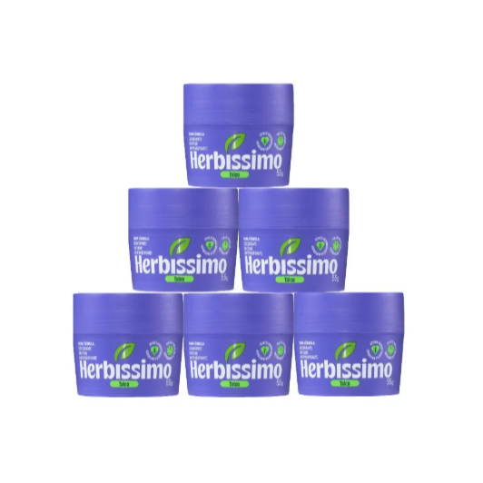 Kit Desodorante Em Creme Antitranspirante Herbíssimo Talco 55G (6 unidades)