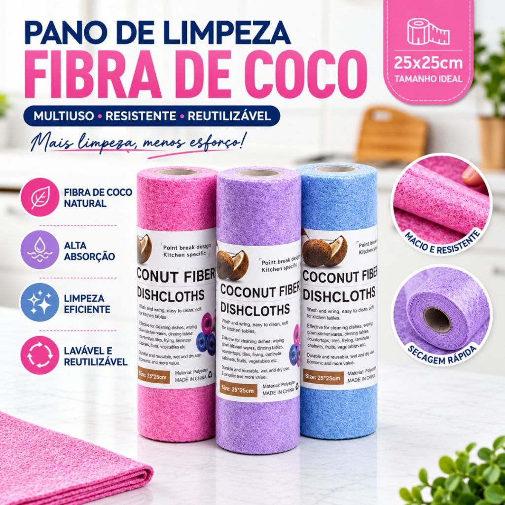 Panos Multiuso Limpeza Diária 25x30cm Antibacteriano Rolo Panos Limpeza Pia Moveis Tipo Perfex