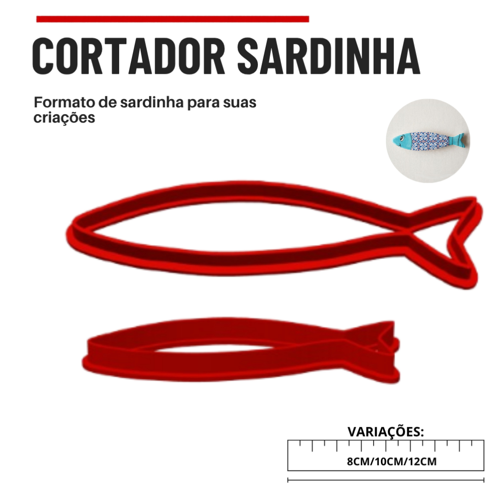 Cortador de Sardinha Peixe Biscuit Cerâmica Argila Confeitaria Pasta Americana Biscoito Massa Molde Marinho Monand