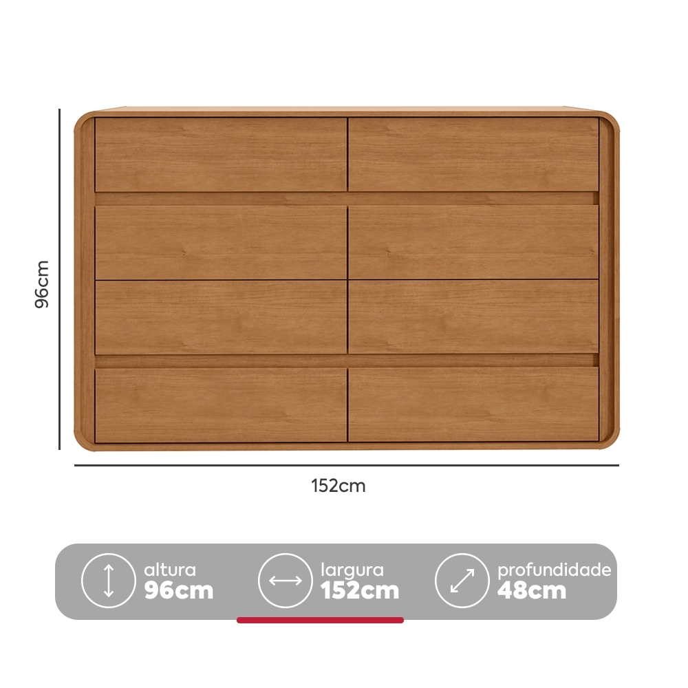 Comoda 8 Gavetas Easy Like Amendoa Clean · foto 2