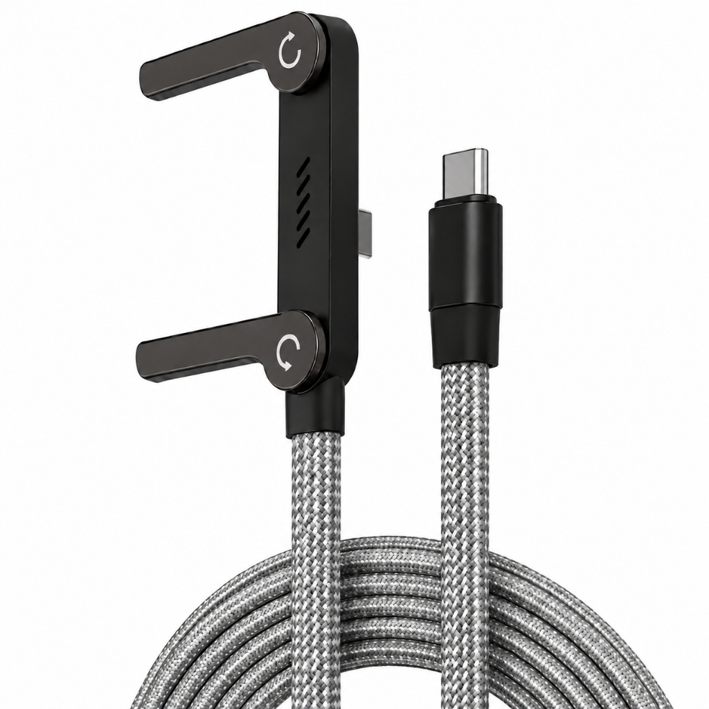 Cabo Carregador Usb-C Com Suporte Dobrável Resistente Nylon — imagem 2 de 2