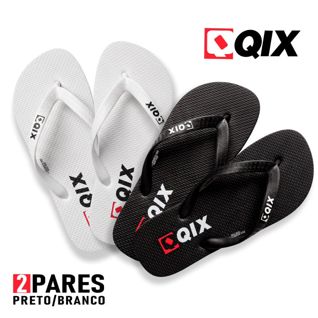 Kit 2 Chinelos Qix Original Top Unissex Confortável Feminino Masculino Skate Sandalia Antiderrapantes