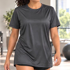 Camiseta Feminina Poliamida Premium Caimento Amplo Confortável Casual Fitness Academia