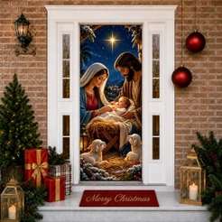 Capas Decoração Cristã Jesus Painel De Porta Veste Fácil Com Elástico
