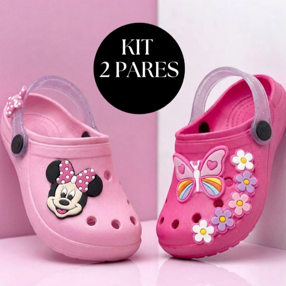 Kit 2 Pares Infantil Menina Papete Feminina Leve Confortável Promoção Maria Fiore