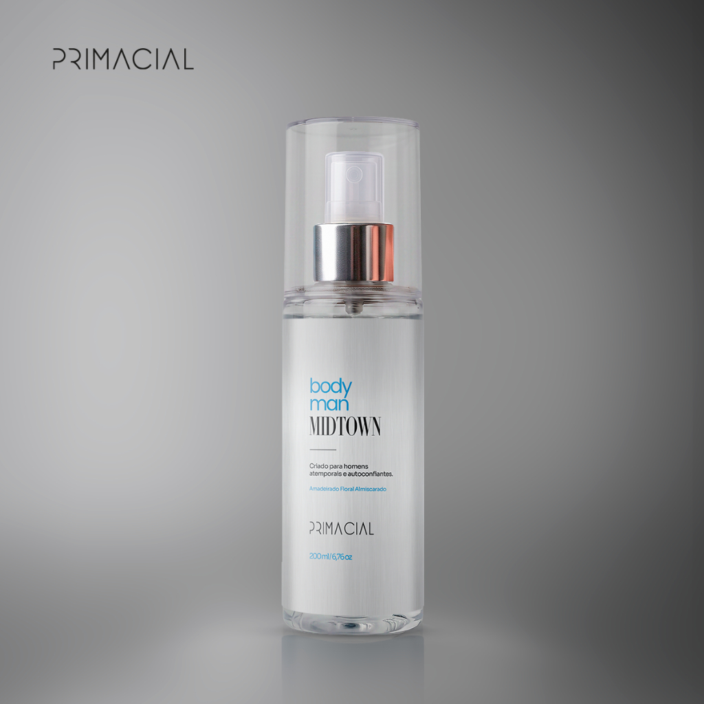 Body Splash Masculino Midtown 200ML Primacial Perfume Fresco Amadeirado