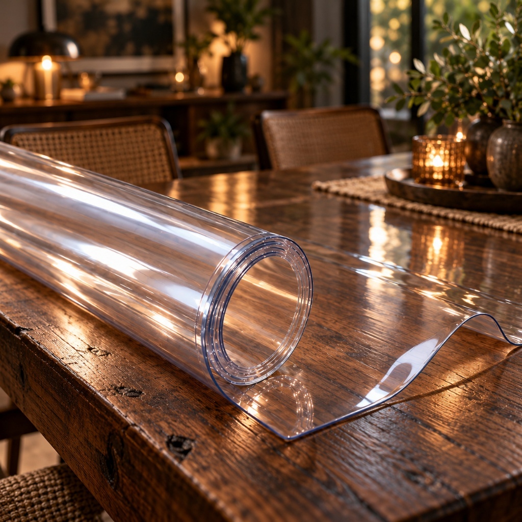 Toalha de Mesa Plástico Transparente 0.60mm Impermeável PVC Cristal Para Forro de Mesa - Vários Tamanhos