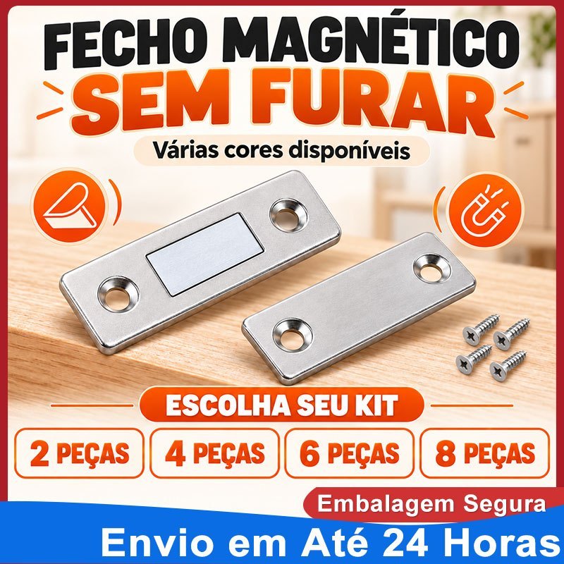 Kit 2/4/6/8/10 Fecho Magnético Para Armário Porta gaveta Ultra Forte Imã Neodímio