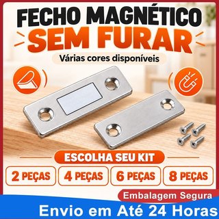 Kit 2/4/6/8/10 Fecho Magnético Para Armário Porta gaveta Ultra Forte Imã Neodímio
