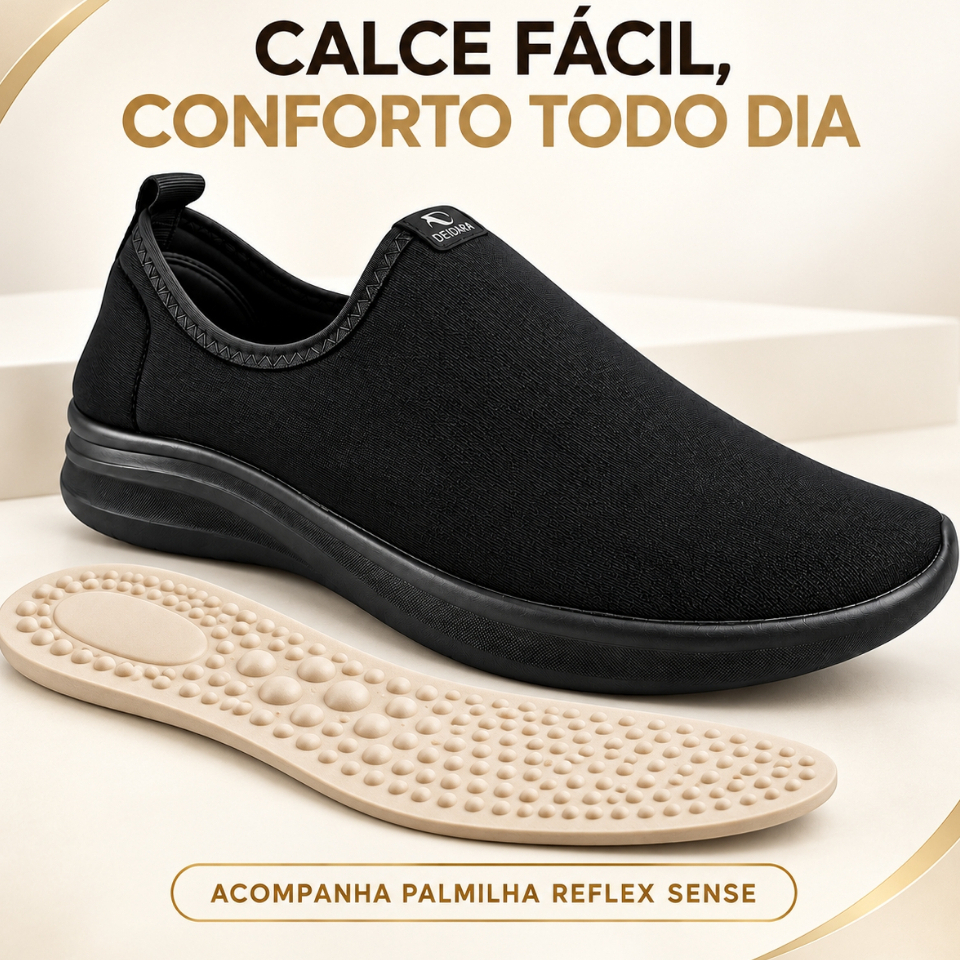 Tenis Ortopedico Feminino Calce Facil para Esporao e Fascite Plantar Palmilha de Bolinha Confortavel