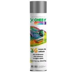 Kit Com 6 Latas de Tinta Spray Metálico Grafite 400ml 210g Chesy