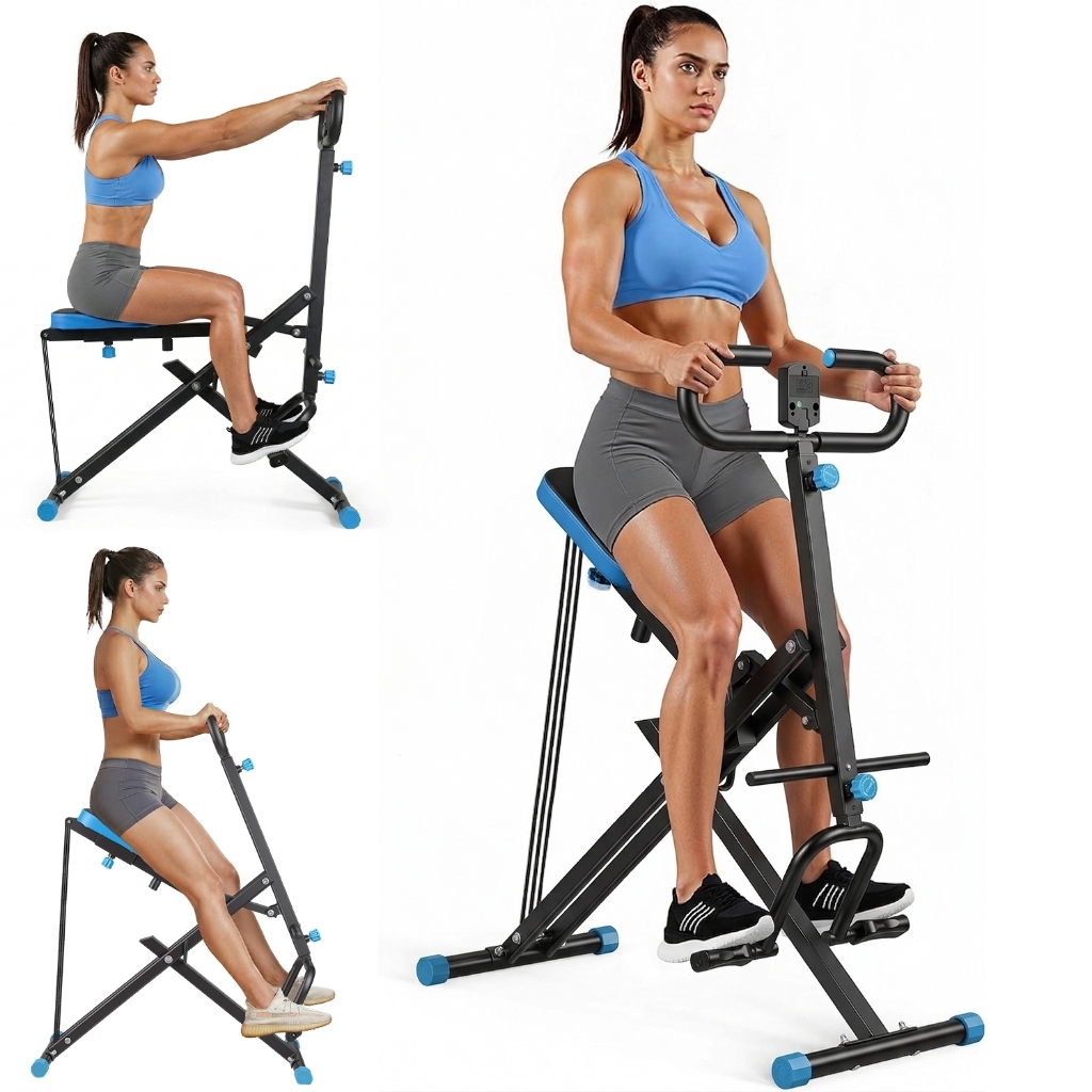 Máquina Remo Agachamento Musculação P/casa Dobrável 3 Níveis