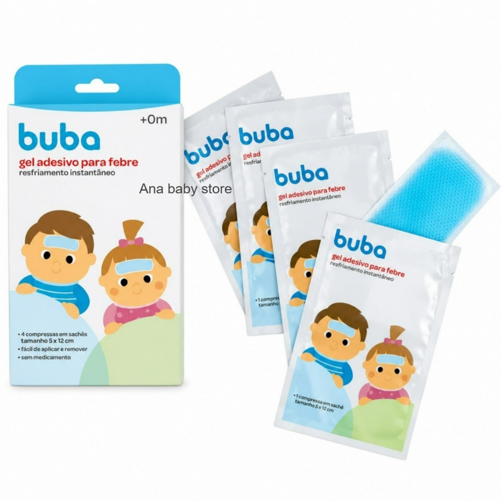 Kit 4 Compressa Em Gel Buba Para aliviar a febre Compressa refrescante buba
