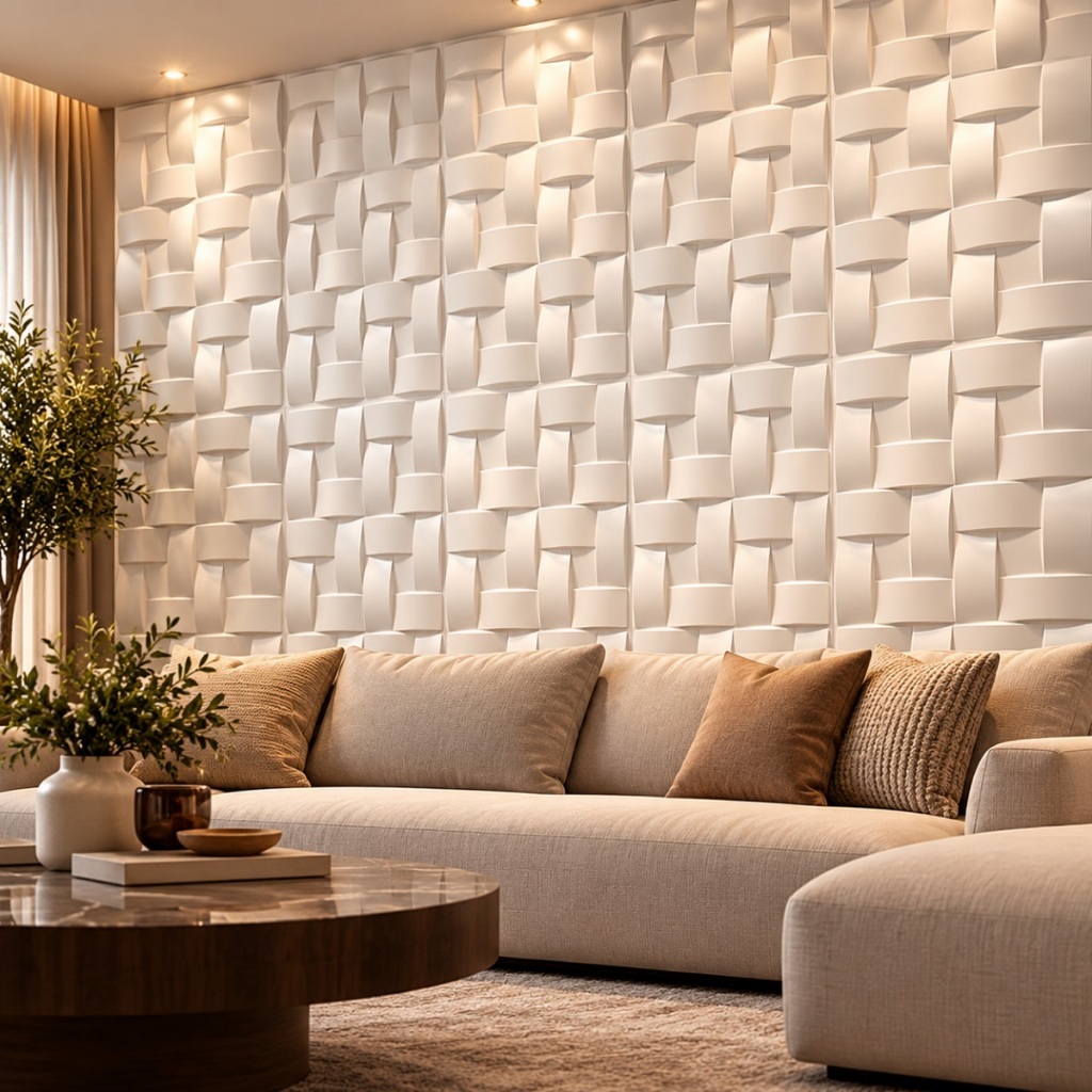 Kit 30 Placas 3D PVC 50x50 cm Revestimento Decorativo de Parede — imagem 2 de 2