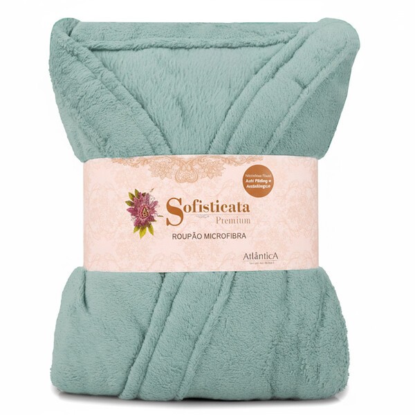 Roupão Plush Microfibra Hortência Kimono Unissex Feminino E Masculino Atlântica tam G