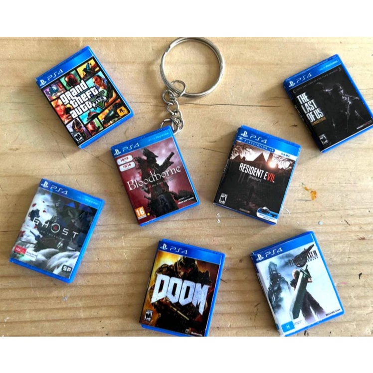 Chaveiro Mini Capa de Jogo PS5 PS4 | Qualquer Jogo | Chaveiros para Gamers Retrô