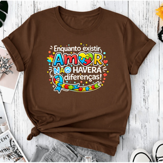 Blusa Tshirt Autismo Feminina Algodão Camiseta Autista Premium em Oferta na Shopee