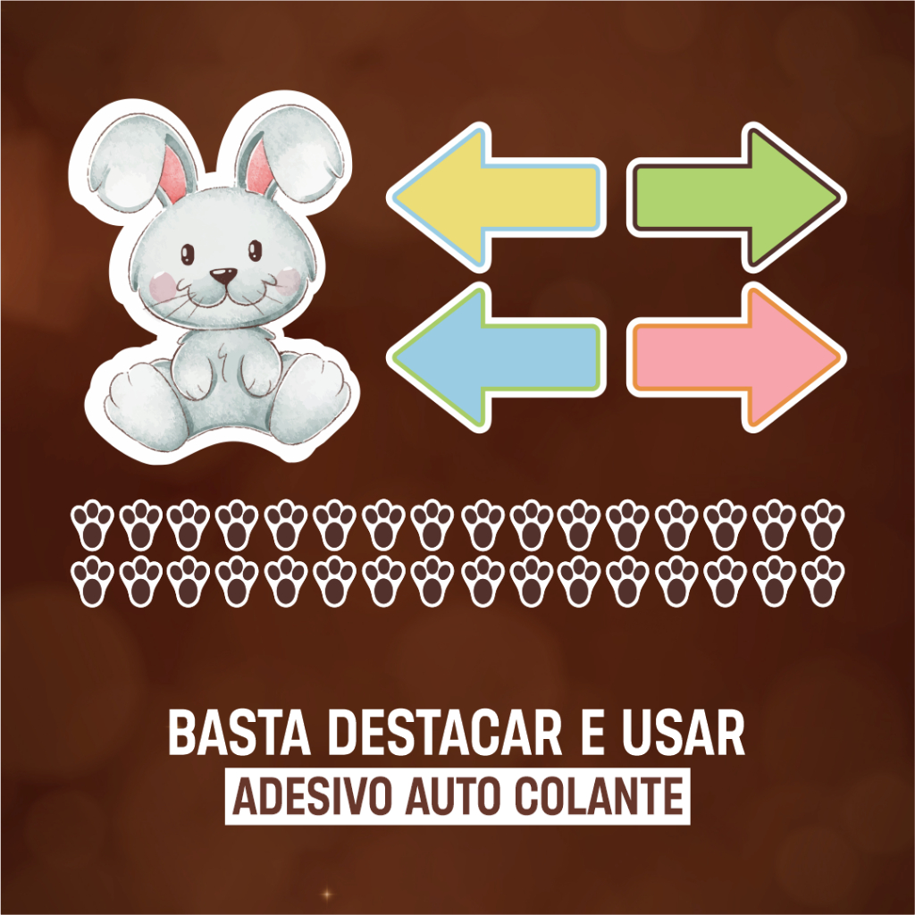 Patinhas adesivas de coelho da pascoa patas páscoa brinquedo criança