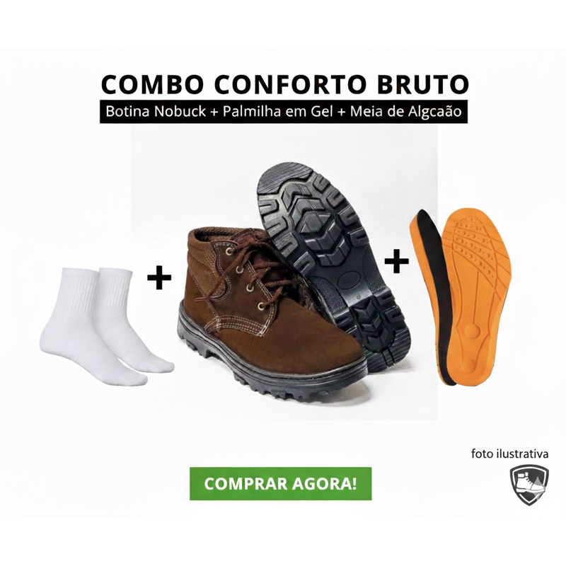 Botina Marluvas similar Nobuck  em Couro Legítimo kit 3 peças