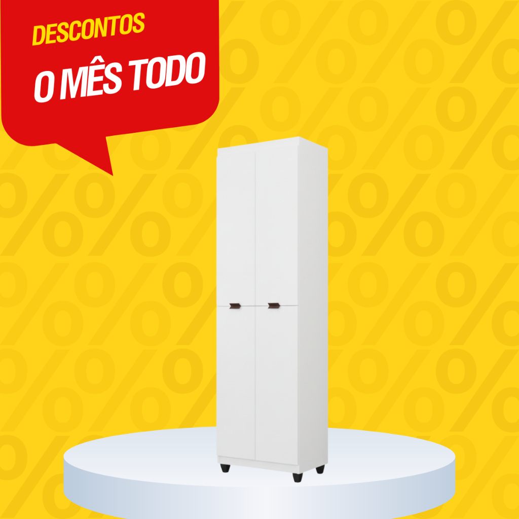 Armário Multiuso 4 Portas com 5 Prateleiras – Ideal para Escritório, Lavanderia e Cozinha em Oferta na Shopee