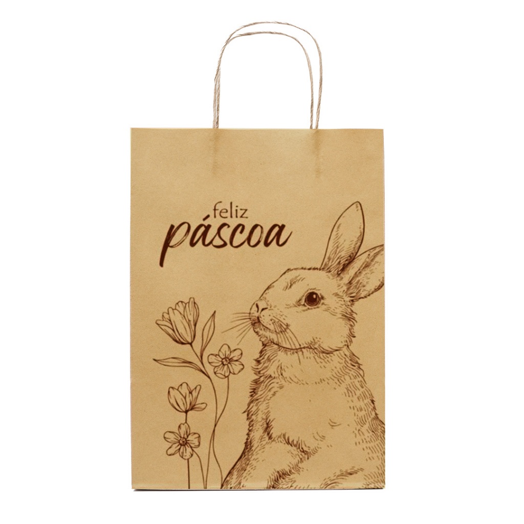 Sacola Páscoa Kraft  PP 13x07x21 – 30 Unidades – Embalagem Ovo de Colher Chocolate e Lembrança em Oferta na Shopee