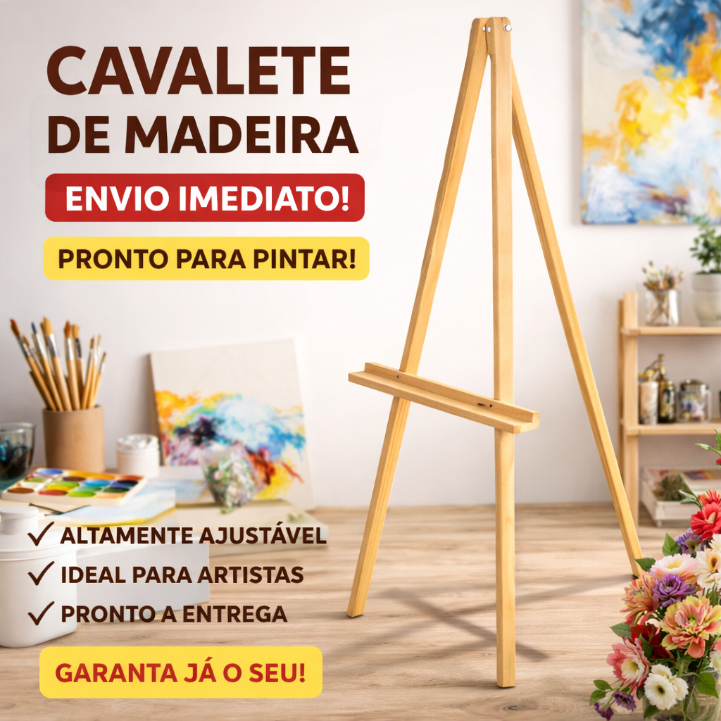 Cavalete De Pintura Recepção Para Placa Ate 60x90