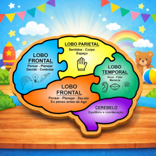 Quebra Cabeça Educativo Formato Cérebro MDF Infantil Pedagógico em Oferta na Shopee
