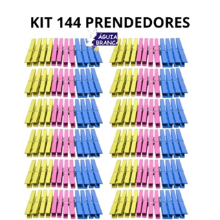 KIT 144 Prendedores de Plástico ÁGUIA BRANCA tamanho tradicional ENVIO IMEDIATAMENTE em Oferta na Shopee