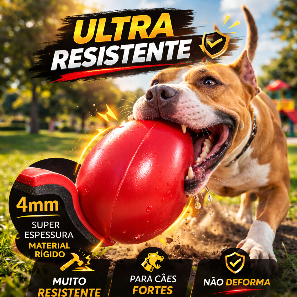 Brinquedo Ultra Resistente para Cães de Grande Porte  Bola Ovo para Mordida Forte Tamanho G, M e P em Oferta na Shopee