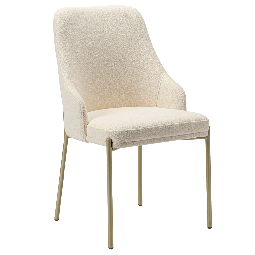 Cadeira de Mesa de Jantar Aurora Bouclé Luxuosa Base Ferro Moderna em Oferta na Shopee