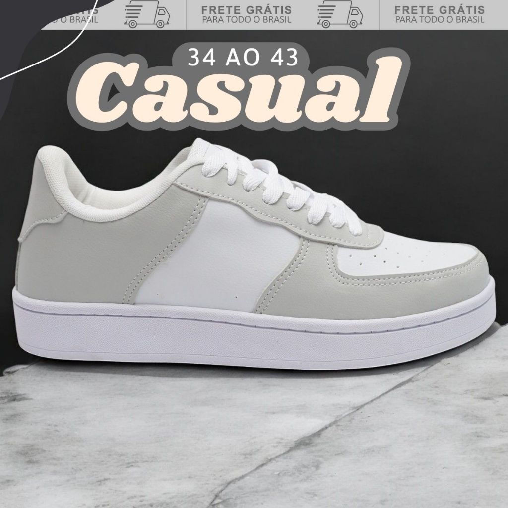 Tênis Feminino Casual Confortável Leve Ideal Para Trabalho Confortável 34 ao 39 Oferta Especial