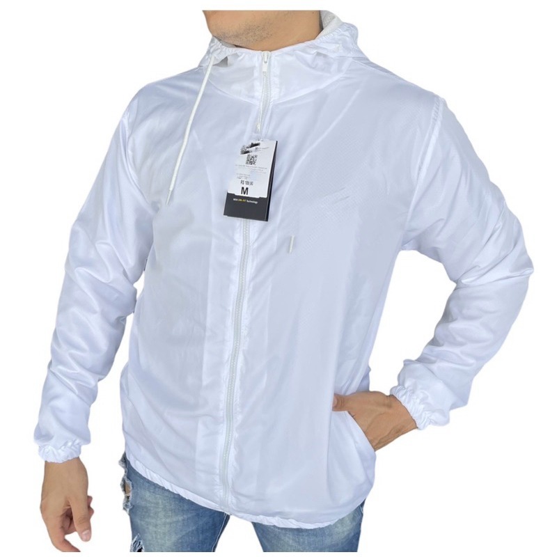 Jaqueta Corta Vento Masculino Leve e Confortável Lisa com Capuz e Bolso e zíper