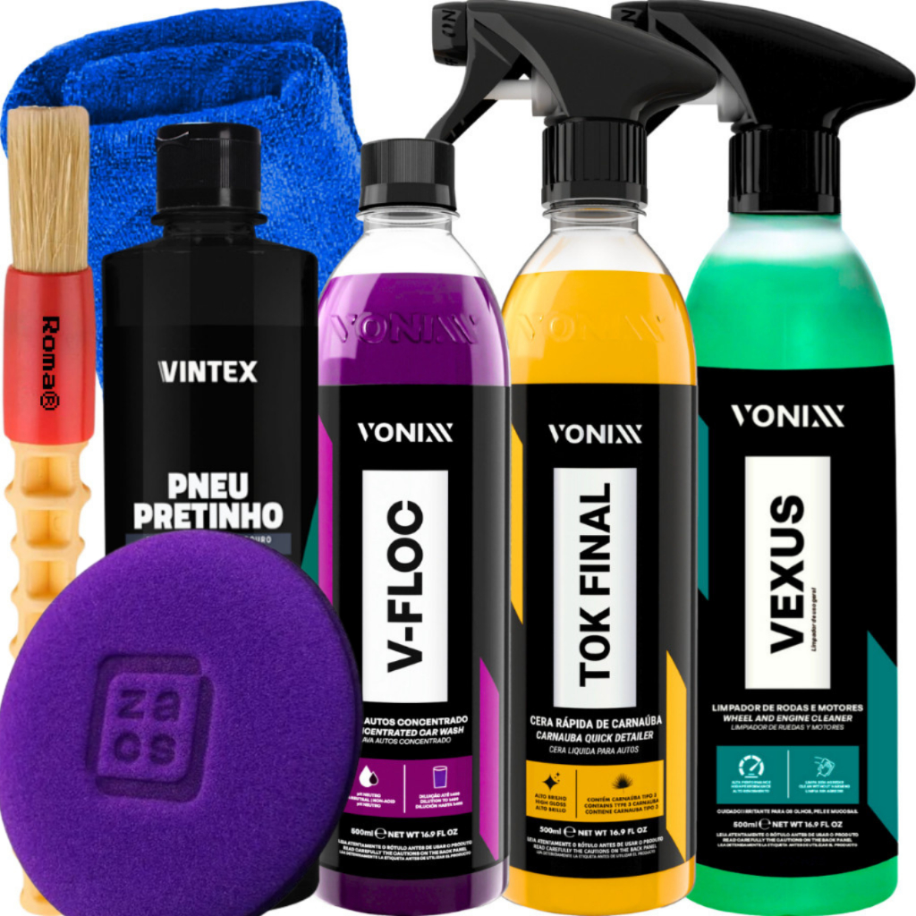 KIT SHAMPOO V-FLOC CERA TOK FINAL VEXUS VONIXX PRETINHO VINTEX