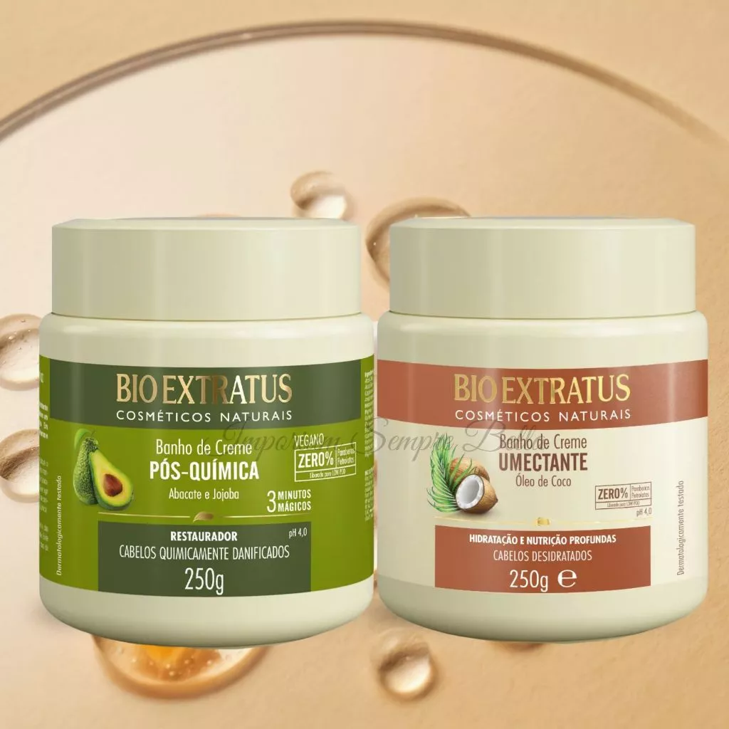 Kit Máscaras BioExtratus Pós-Química + Umectante 250g | Hidratação, Nutrição e Recuperação Capilar